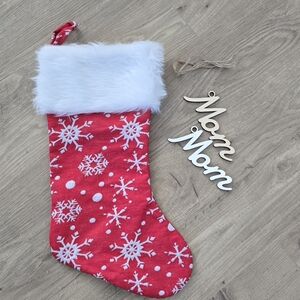 Red Snowflake Christmas Stocking